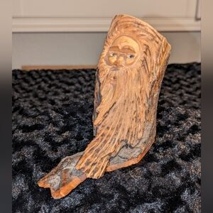Handcrafted Folkart Wooden Old Man
